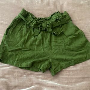 forever 21 girls green tied shorts